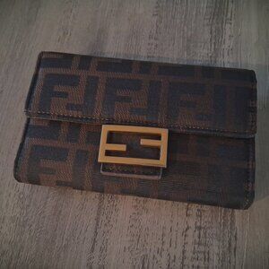 Fendi Trifold Zucca Baquette Wallet